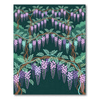 Elegant Purple Wisteria Cascading Floral Rug