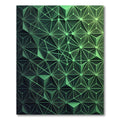 Emerald Geometric Neural Network Rug