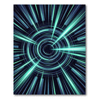 Luminous Cyan Cosmic Vortex Radiating Rug