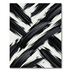 Charcoal Black Abstract Diagonal Brushstroke Rug
