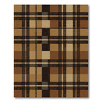 Earthy Brown Tartan Plaid Rug