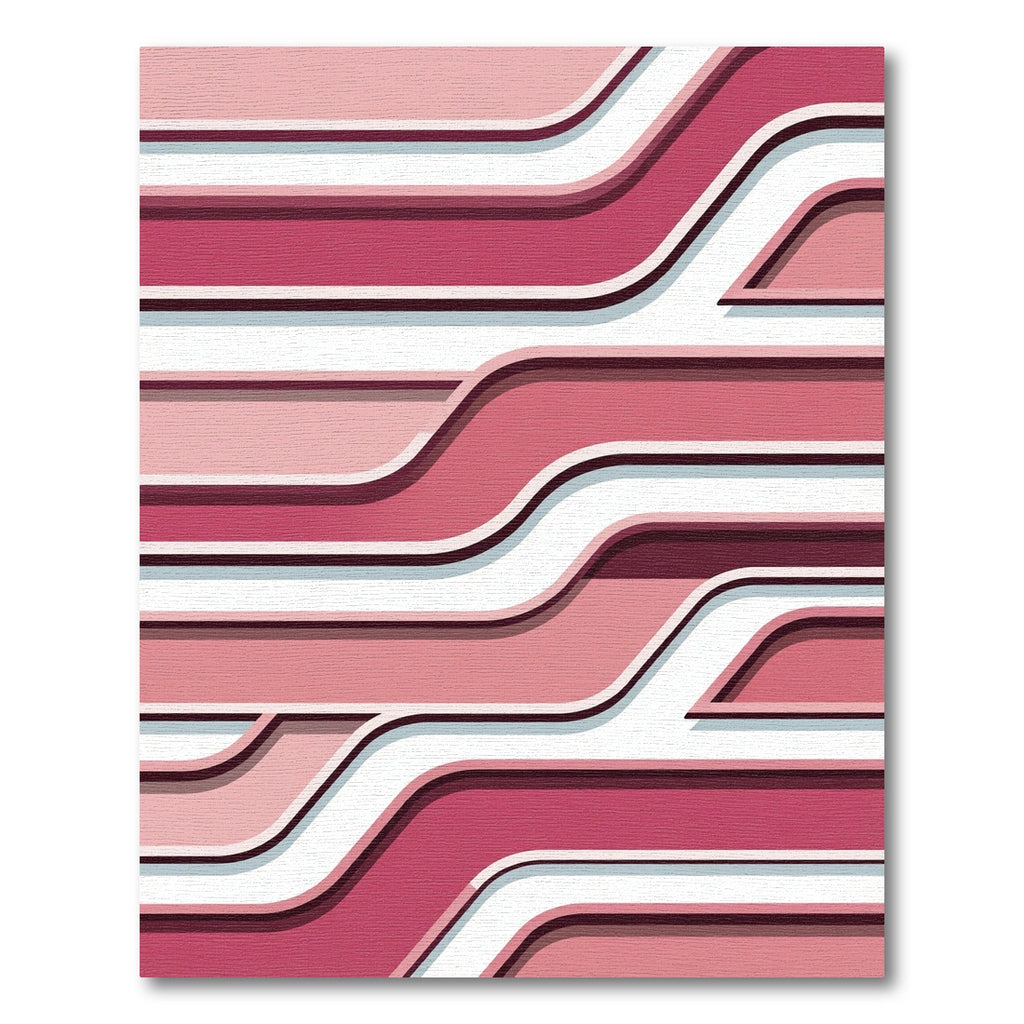 Modern Pink Gradual Wave Rug
