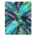 Lush Teal and Navy Tropical Foliage Rug