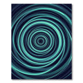 Modern Abstract Teal Circular Swirl Rug