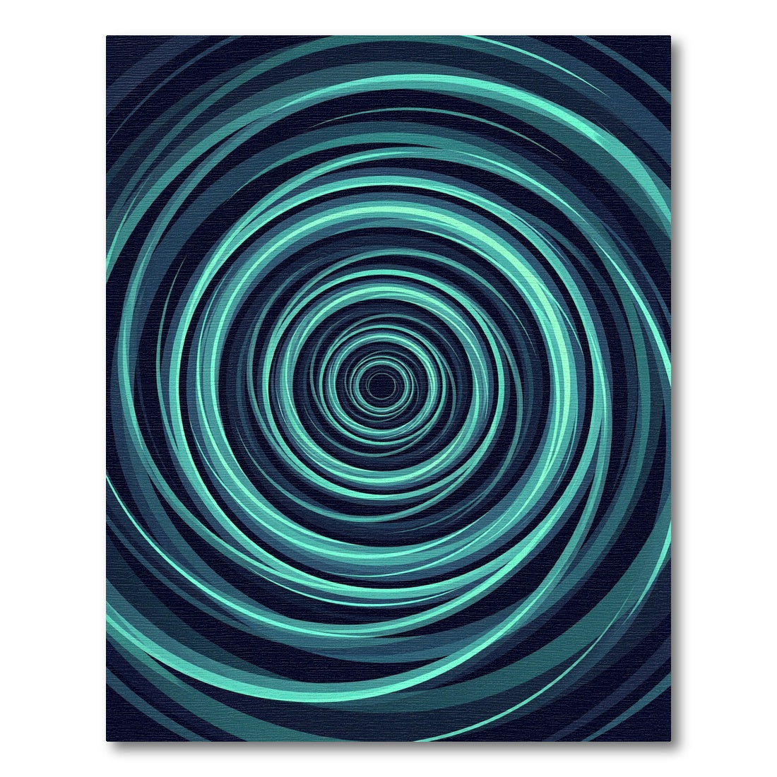 Modern Abstract Teal Circular Swirl Rug