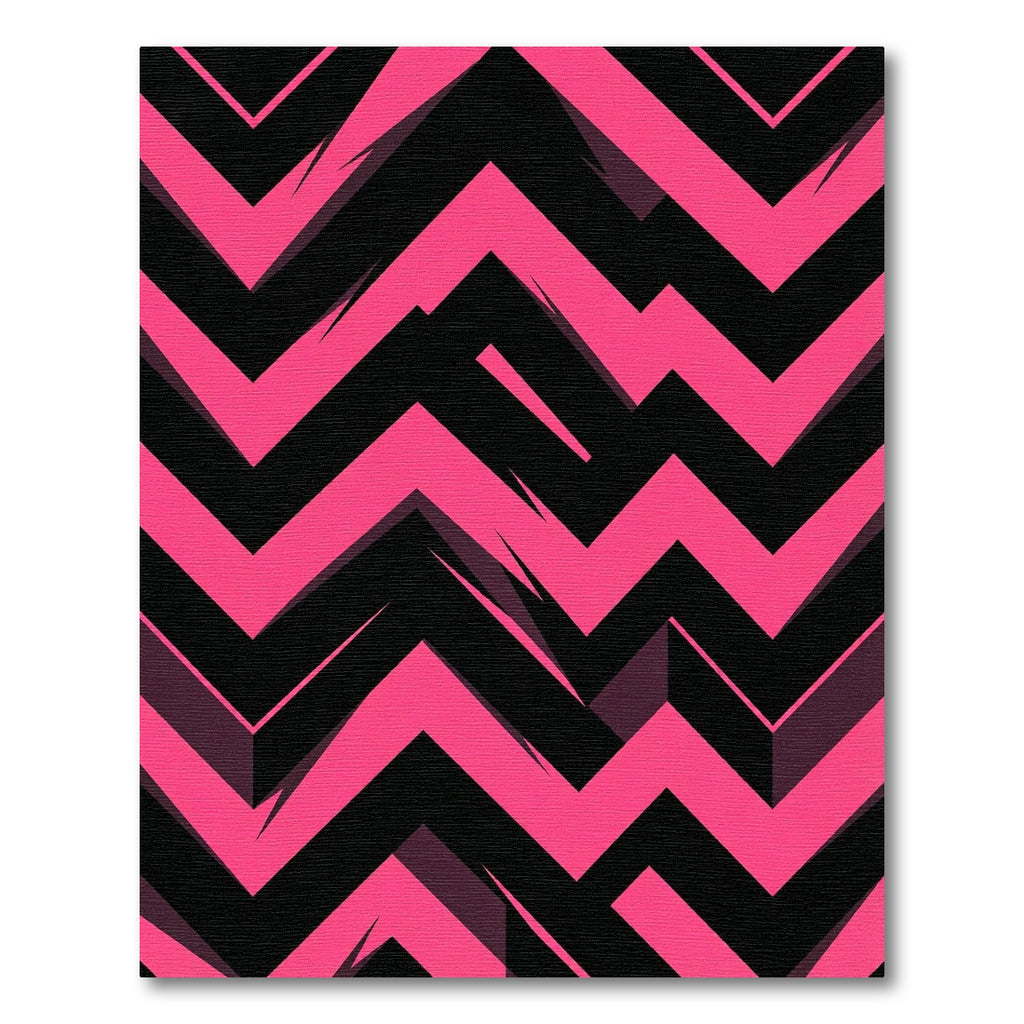 Bold Hot Pink Abstract Zigzag Rug