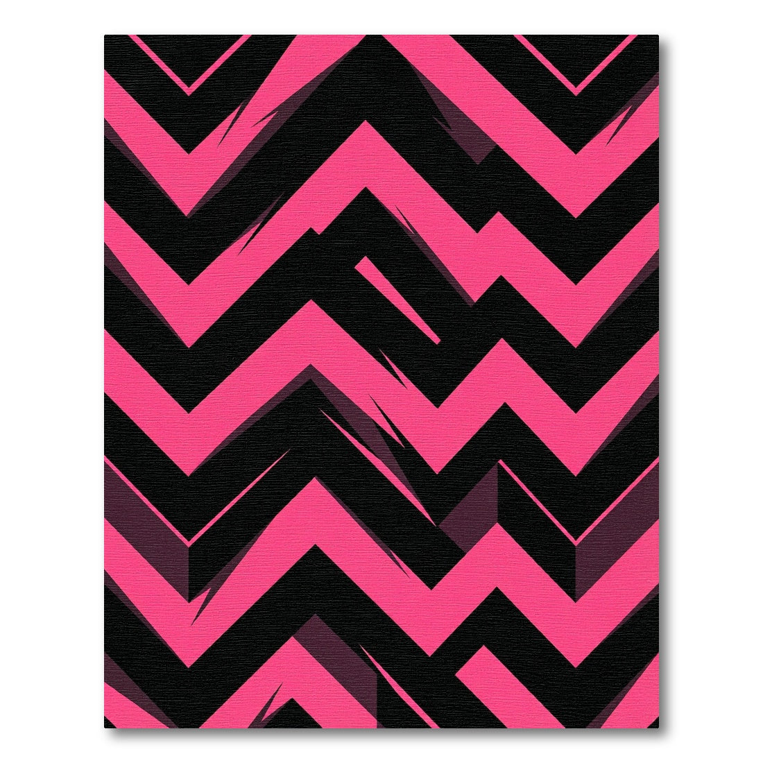 Bold Hot Pink Abstract Zigzag Rug