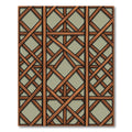 Symmetrical Wood Trestle Lattice Tile Rug