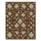 Symmetrical Wood Trestle Lattice Tile Rug