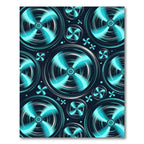 Vibrant Teal Propeller Whirlwind Rug