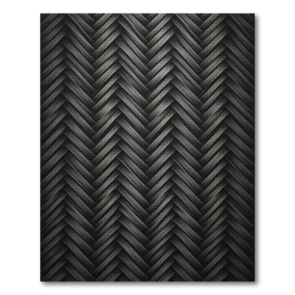 Sophisticated Monochrome Herringbone Weave Rug