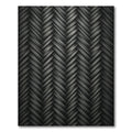 Sophisticated Monochrome Herringbone Weave Rug