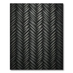 Sophisticated Monochrome Herringbone Weave Rug