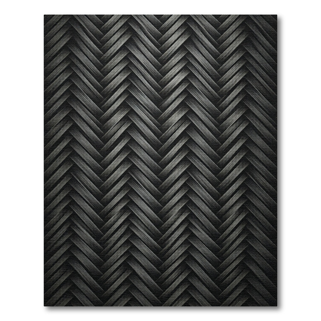 Sophisticated Monochrome Herringbone Weave Rug