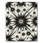 Black Starburst Medallion Cream Rug
