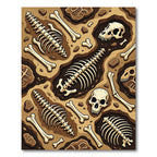 Fossilized Archaeological Excavation Earthy Bone Tones Rug