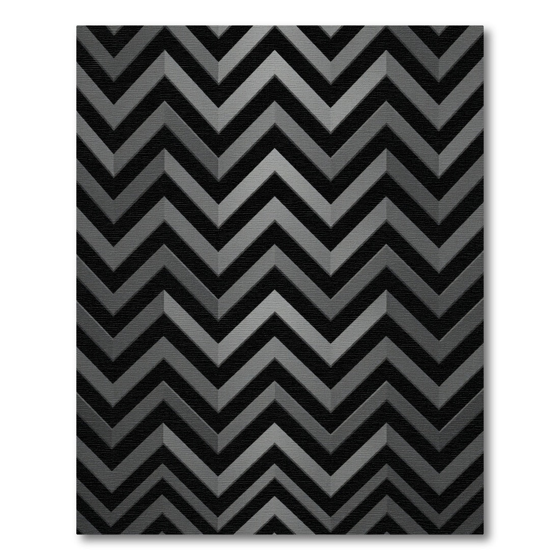 Sophisticated Charcoal Gray Chevron Geometric Rug