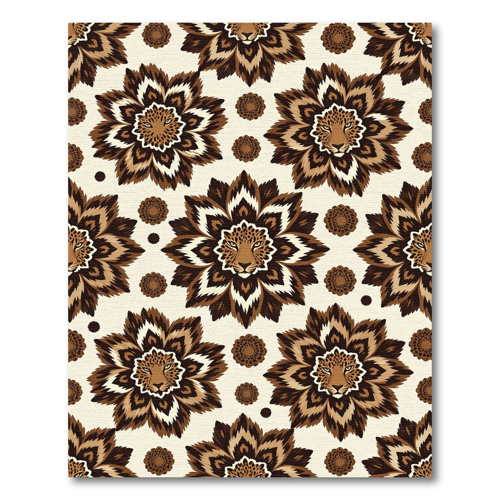 Leopard Wildflower Brown Cream Rug