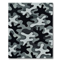 Modern Monochrome Camouflage Abstract Area Rug