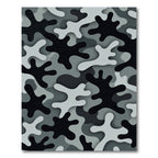 Modern Monochrome Camouflage Abstract Area Rug