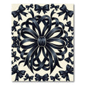 Elegant Black Bow Ribbon Medallion Rug