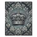 Royal Silver Crown Damask Scroll Rug