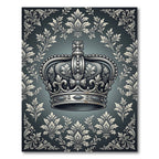 Royal Silver Crown Damask Scroll Rug