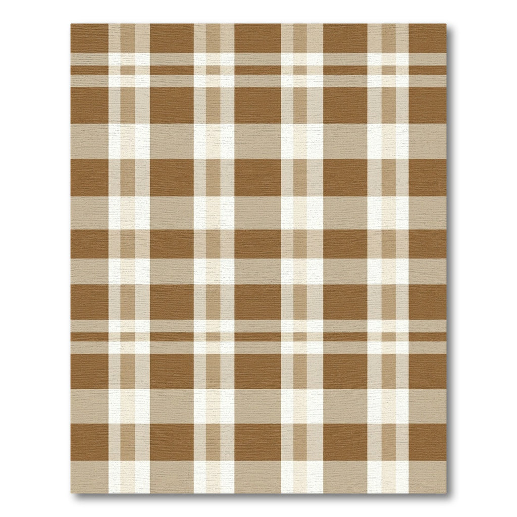 Earthy Tan and Brown Plaid Check Rug