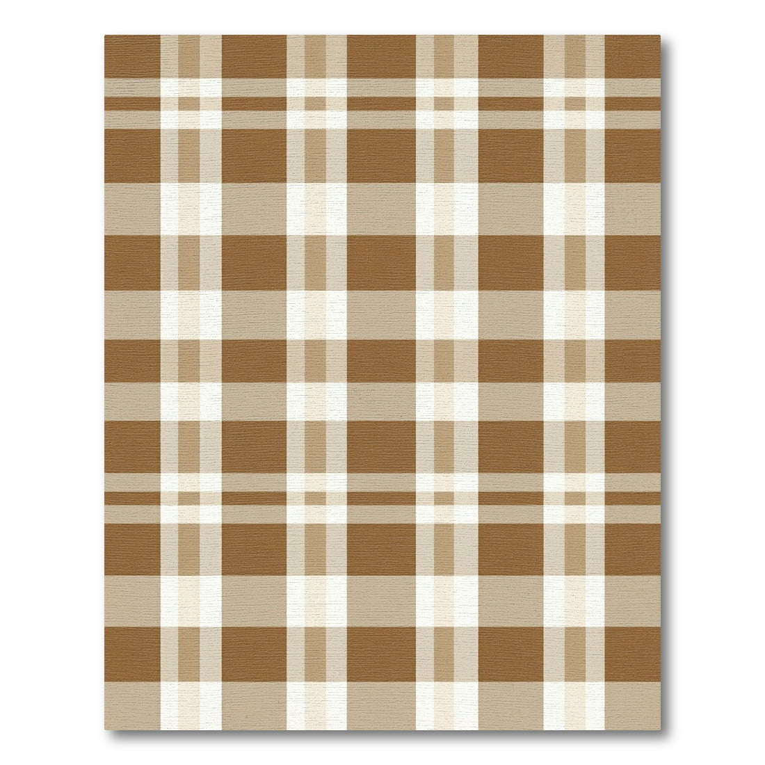 Earthy Tan and Brown Plaid Check Rug