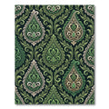 Emerald Green Ornamental Paisley Damask Rug