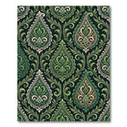 Emerald Green Ornamental Paisley Damask Rug