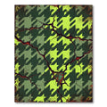 Green Houndstooth Cracked Abstract Rug