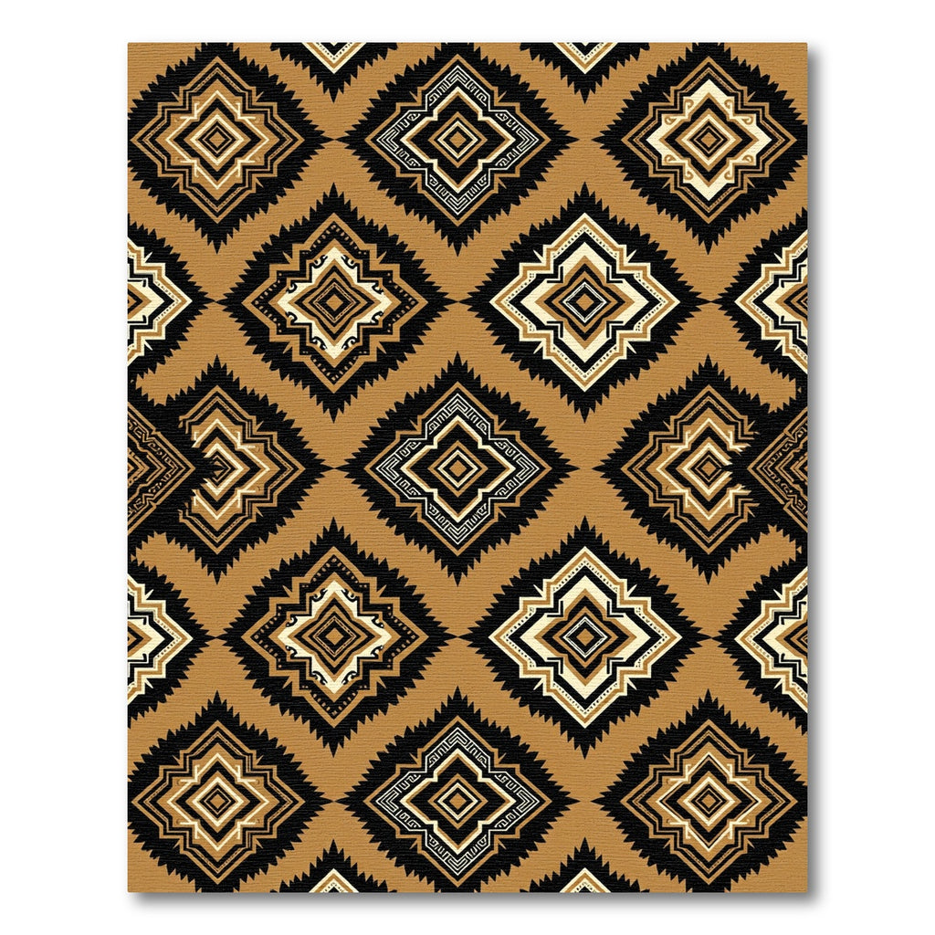 Brown and Black Geometric Diamond Rug