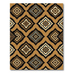 Brown and Black Geometric Diamond Rug