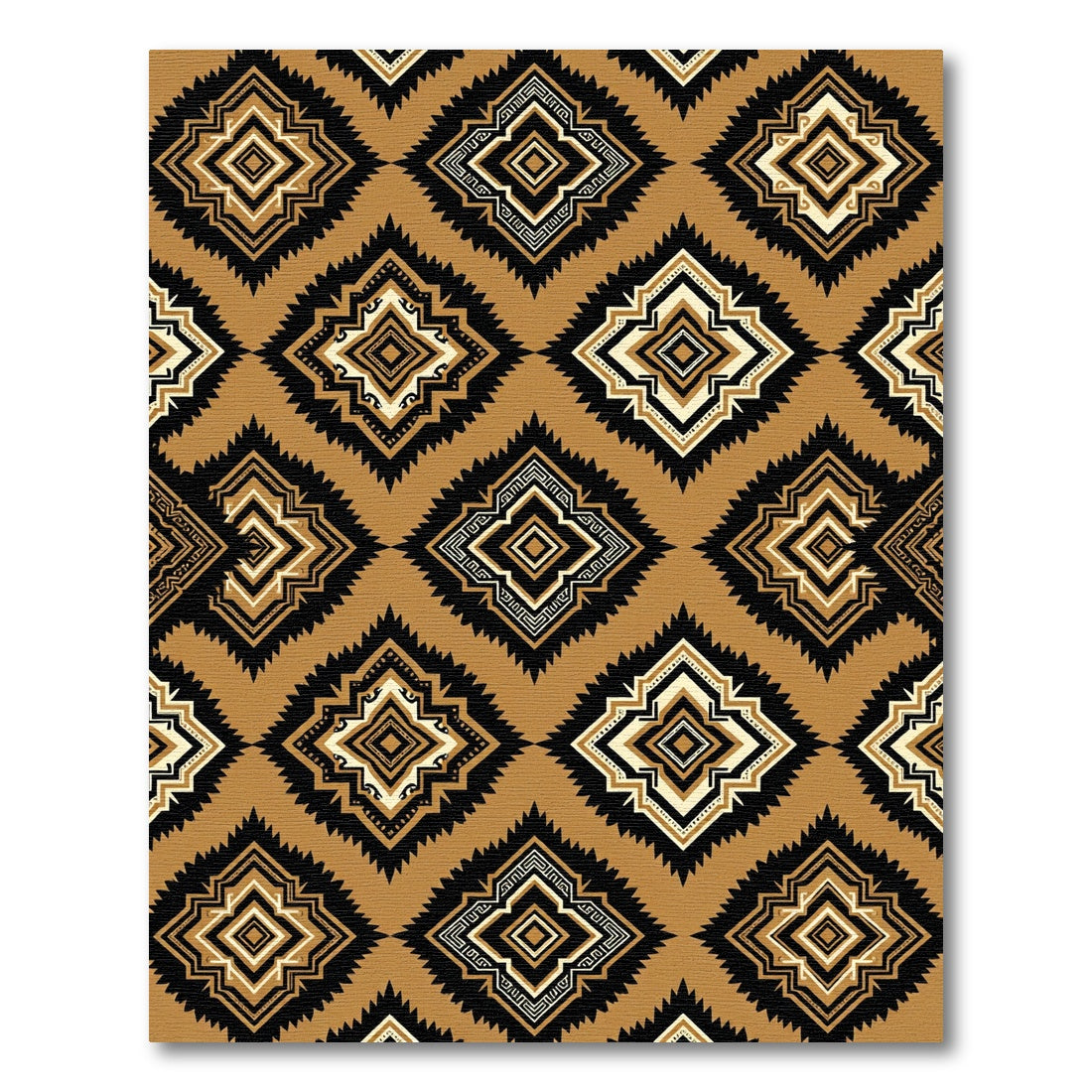 Brown and Black Geometric Diamond Rug