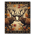 Majestic Autumn Stags and Maple Leaves Rug
