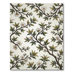 White Blossom Branch Foliage Rug