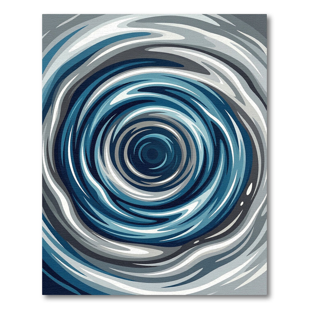 Dynamic Blue Grey Spiral Flow Rug