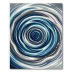 Dynamic Blue Grey Spiral Flow Rug