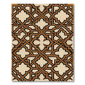 Brown Tan Interlocking Geometric Layers Rug