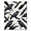 Black Raven Ink Brush Composition Rug