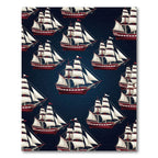 Classic Navy Sailing Ship Armada Rug
