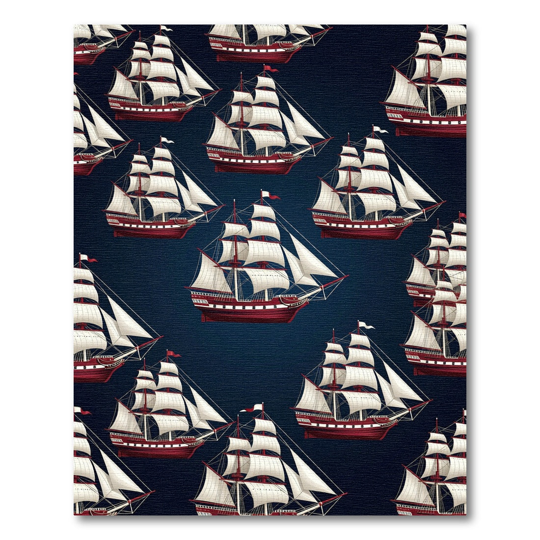 Classic Navy Sailing Ship Armada Rug
