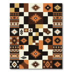 Retro Sunburst Geometric Stripe Rug