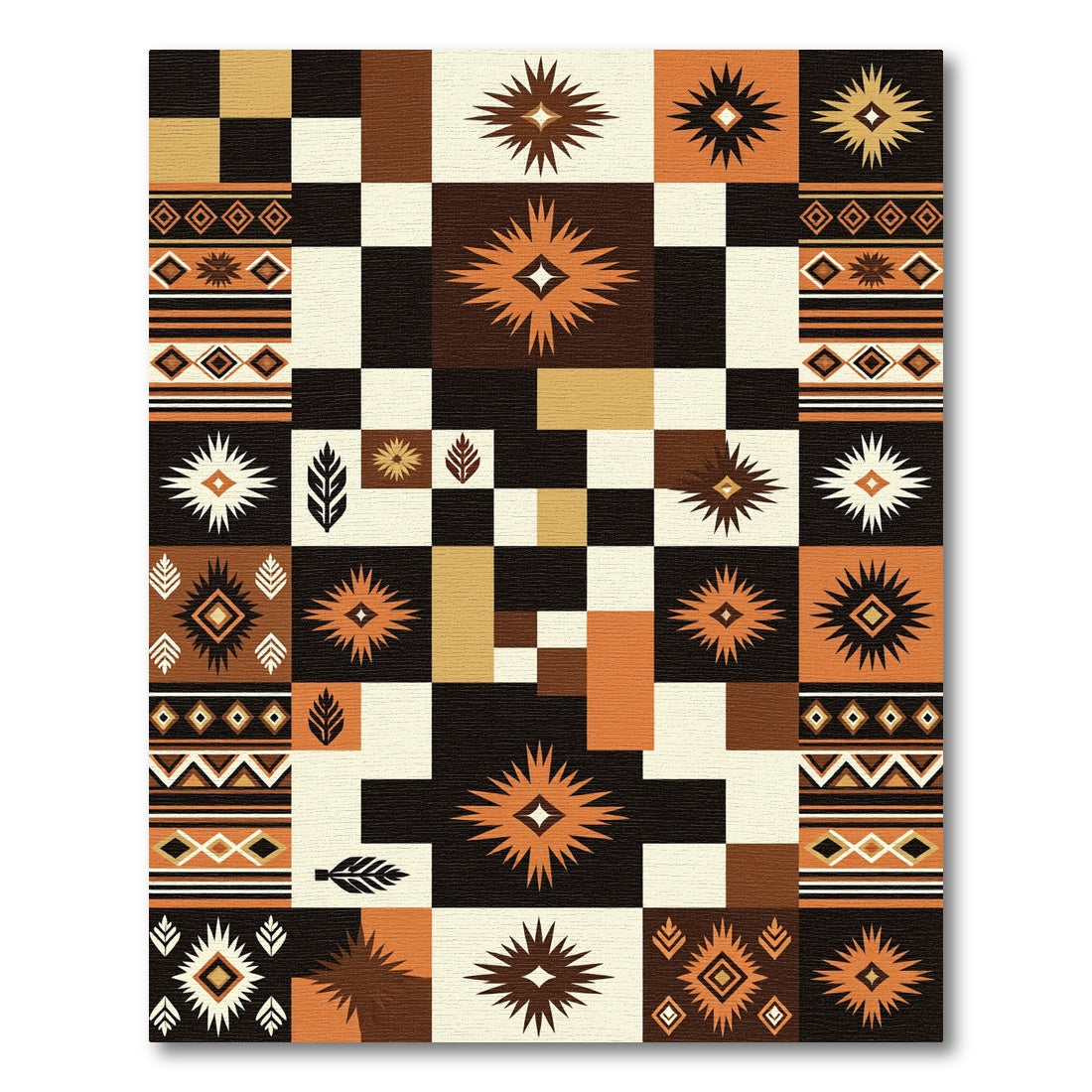 Retro Sunburst Geometric Stripe Rug
