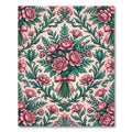 Romantic Pink Rose Victorian Damask Rug