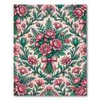 Romantic Pink Rose Victorian Damask Rug