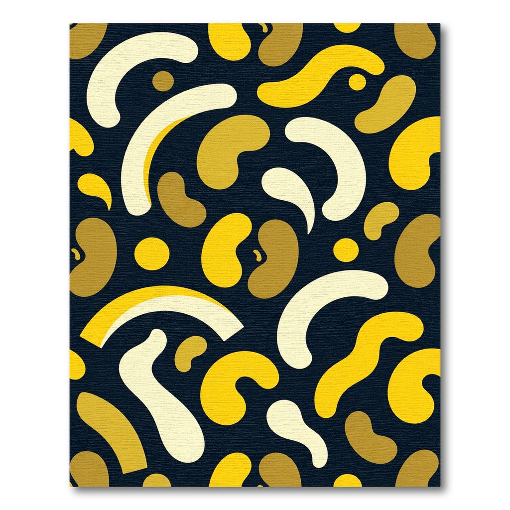 Modern Yellow Bean Abstract Shape Rug