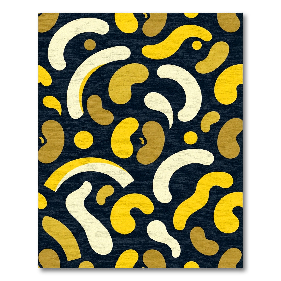 Modern Yellow Bean Abstract Shape Rug