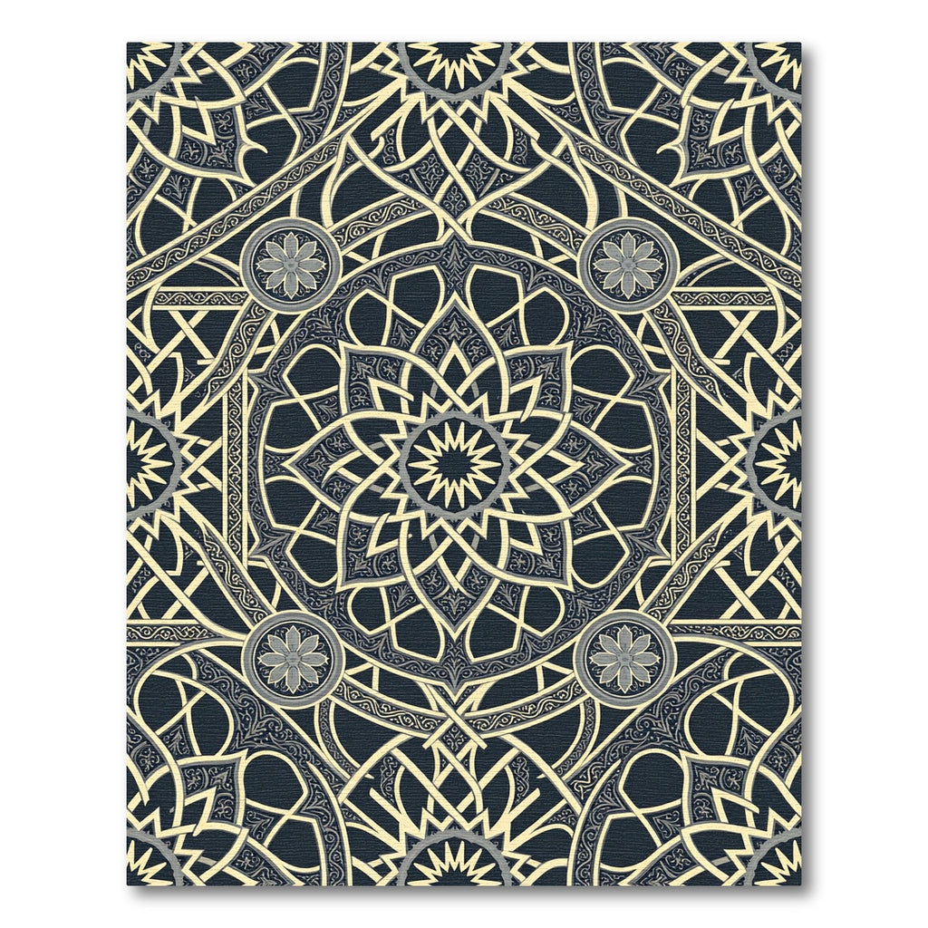 Intricate Ivory Arabesque Mandala Rug